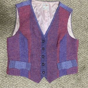 Avoca Collection Ireland Purple Wool Button Up Vest Women’s Medium